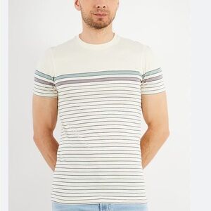 Ted Baker men crew neck short sleeve stripe t shirt Size XS